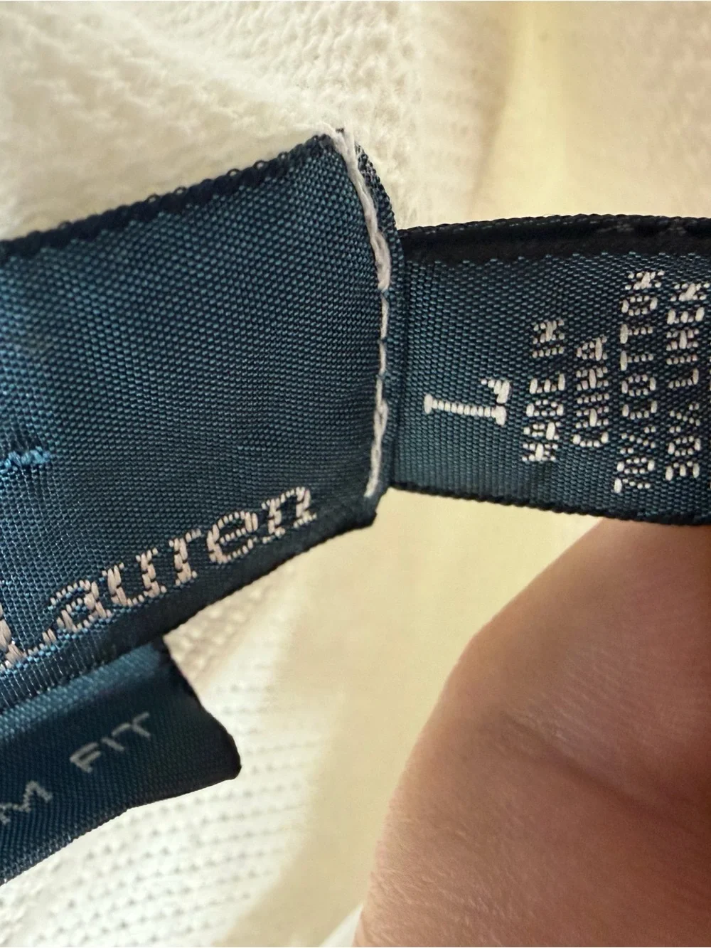 Polo Ralph Lauren Linen Blend Pocket Polo Shirt White‎ Crest Custom Fit L